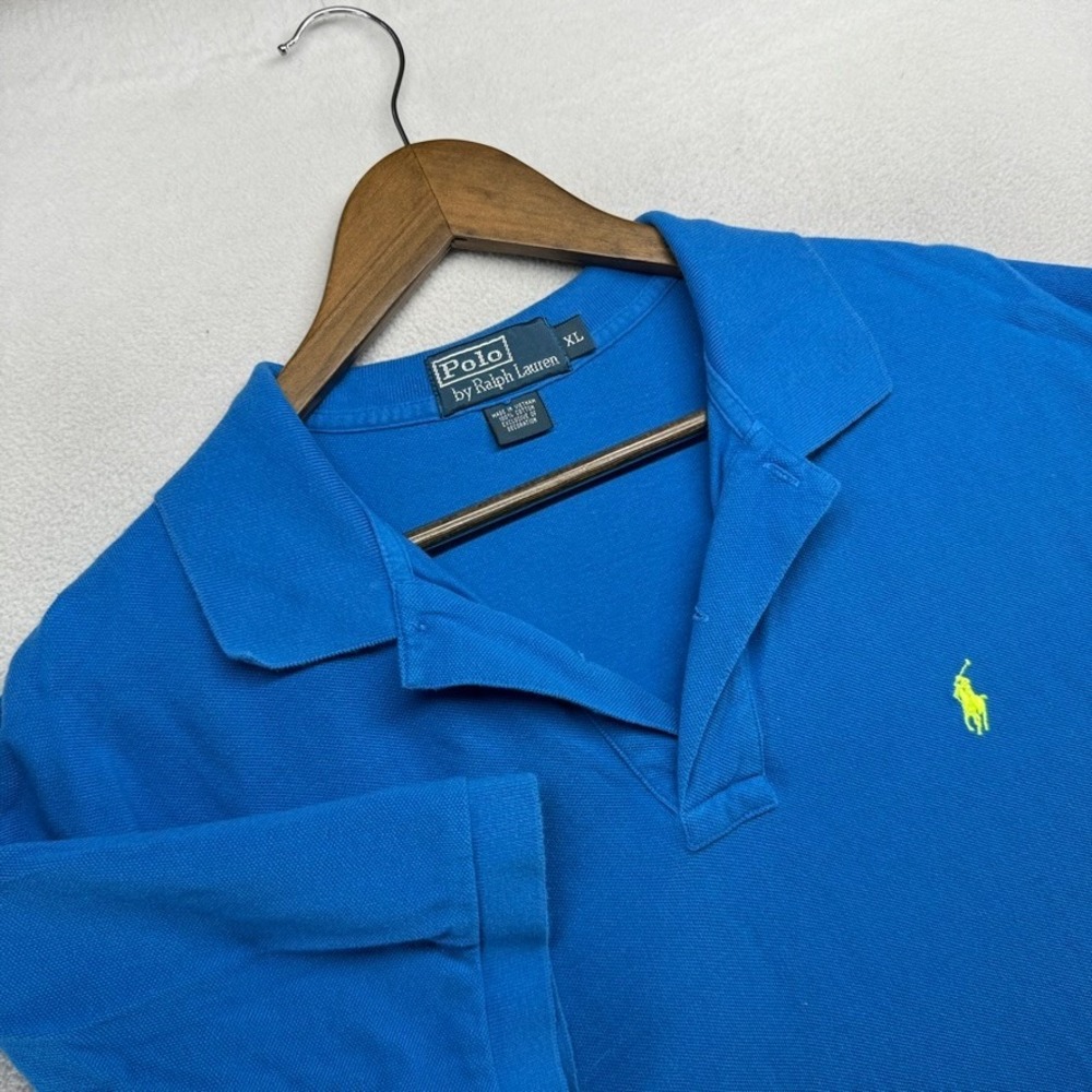 Vintage Ralph Lauren Polo Shirt Men's XL Blue Golf Embroidered Knit Preppy 90s